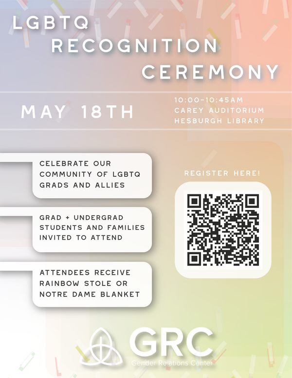 LGBTQ Recognition Ceremony Flyer. May 18th at 10am. Register by May 1st